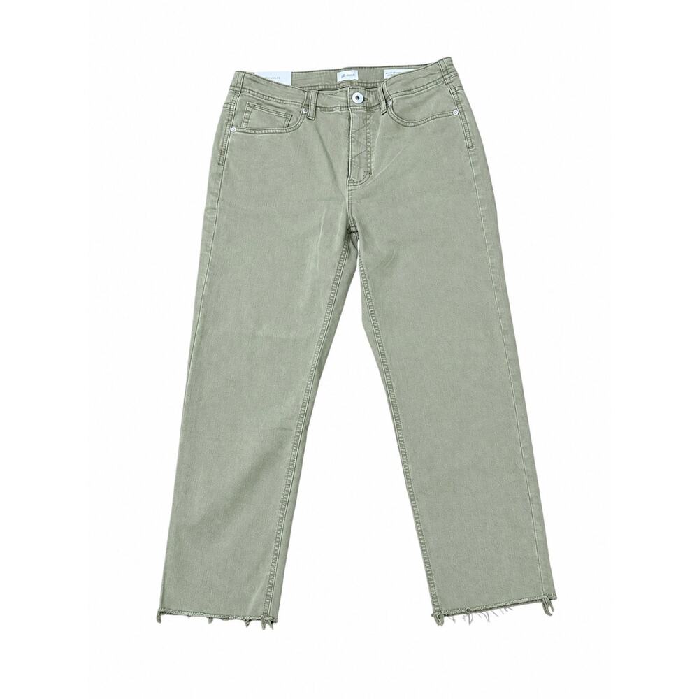 NWT! J. Jill Green High Rise Straight Leg Crop Raw Hem Jeans 8P - Picture 3 of 4